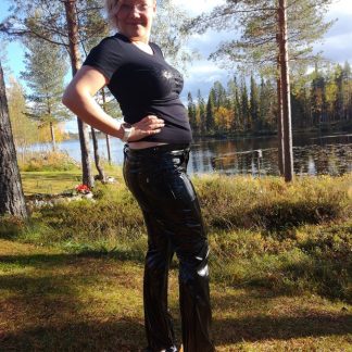 Pvc farkut bootcut lahkeilla